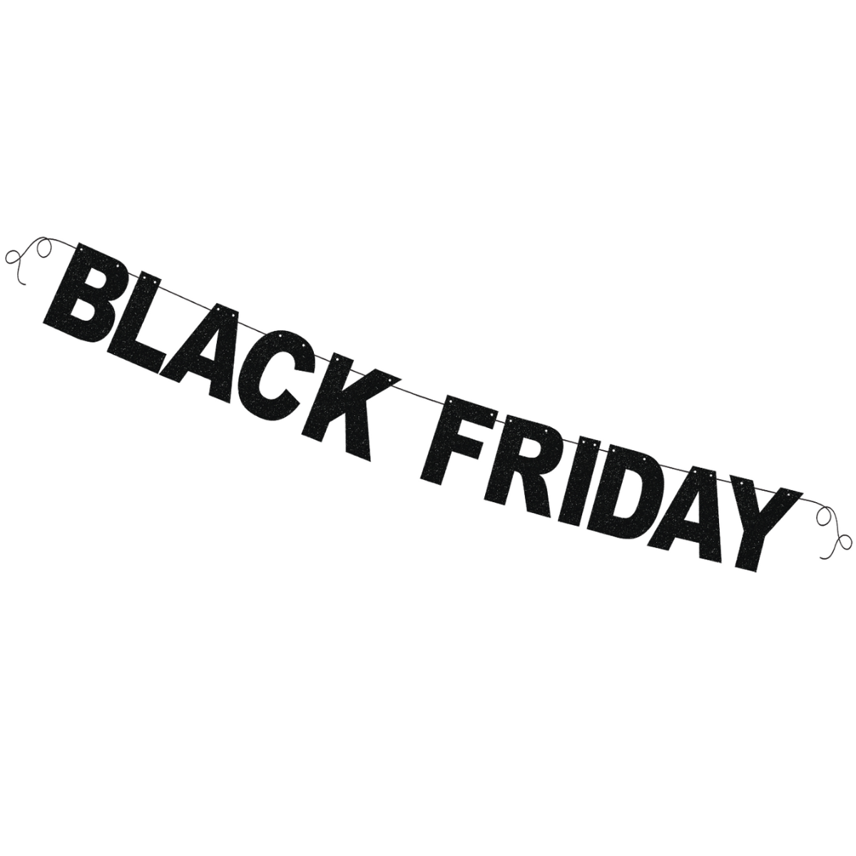 Faixa Black Friday Preta com Glitter 8,5x...