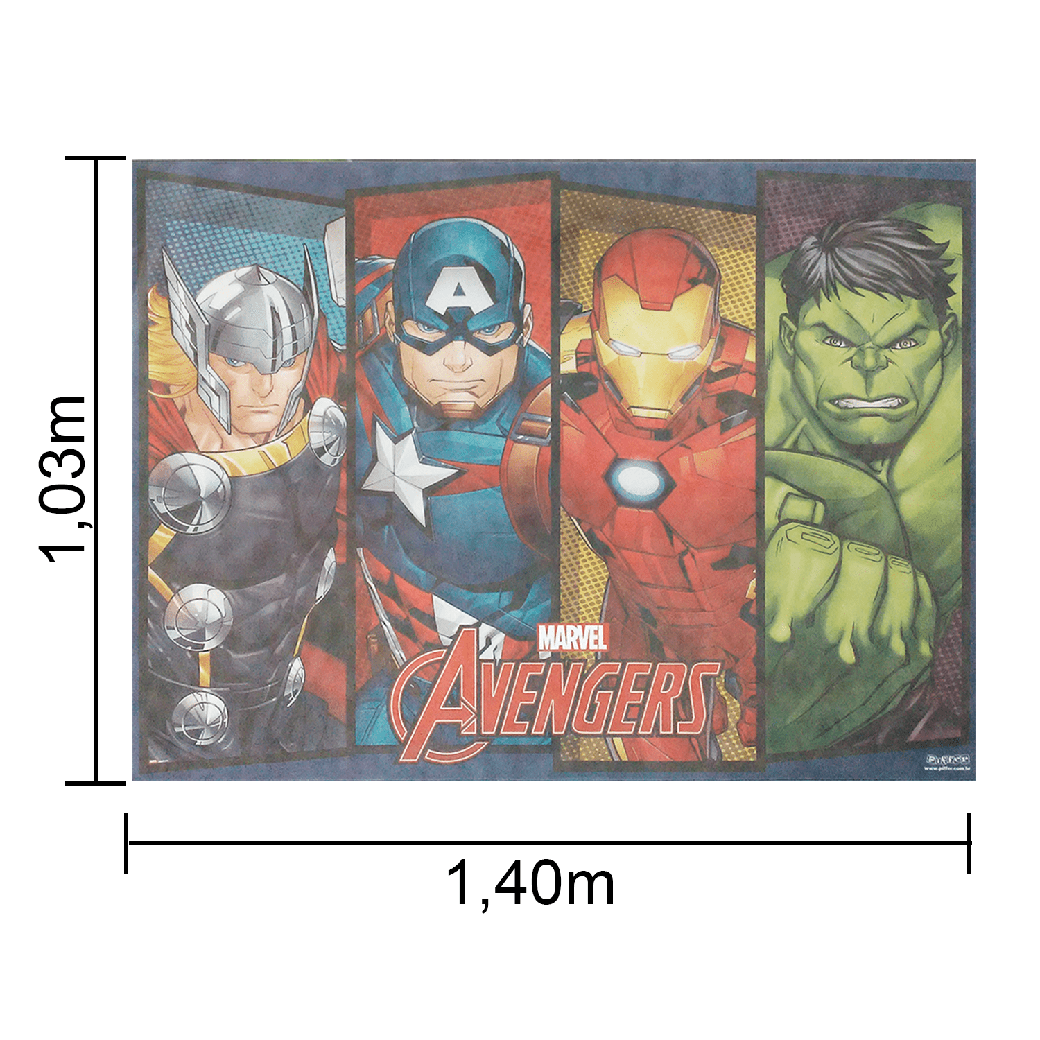 Painel TNT Vingadores 1,40 x 1,03mt - 24