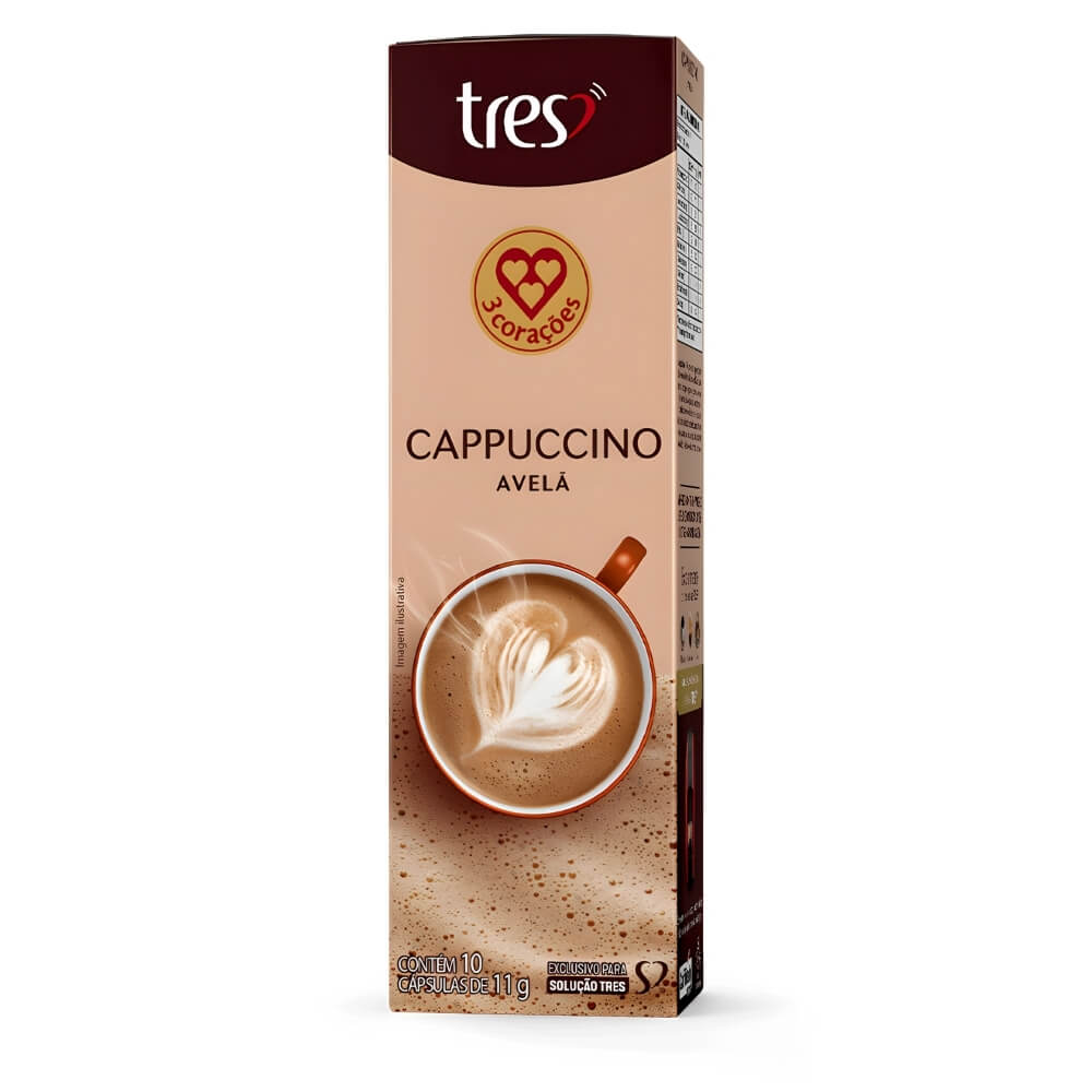 Cápsulas Cappuccino Avelã 3 corações 10 U...