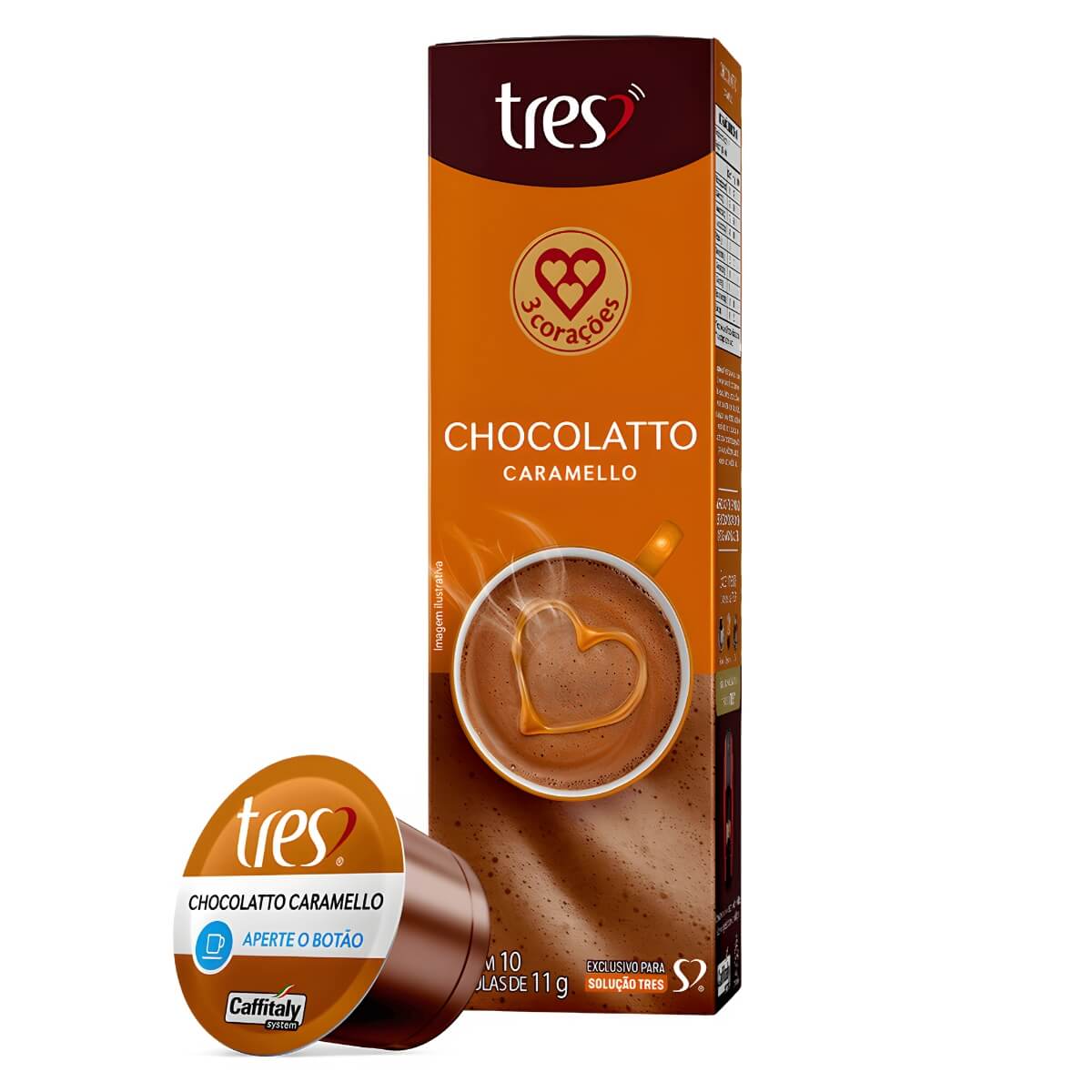 Cápsulas TRES 3 Corações Chocolatto Caram...