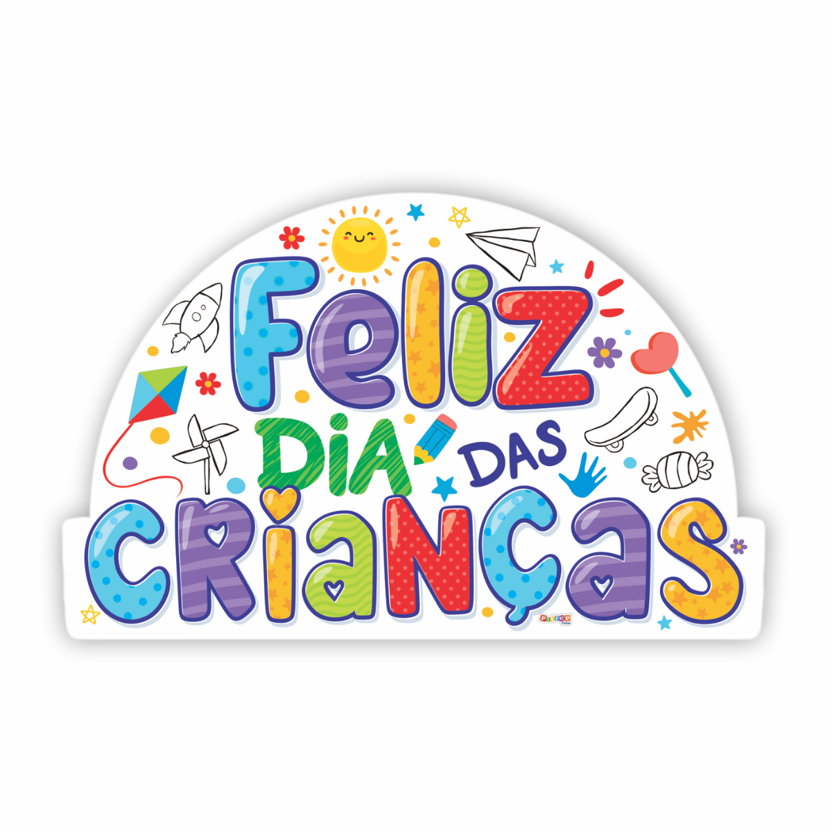 Painel Dia das Crianças Letreiro 46,5x32cm Painel Dia das Crianças Letreiro 46,5x32cm
