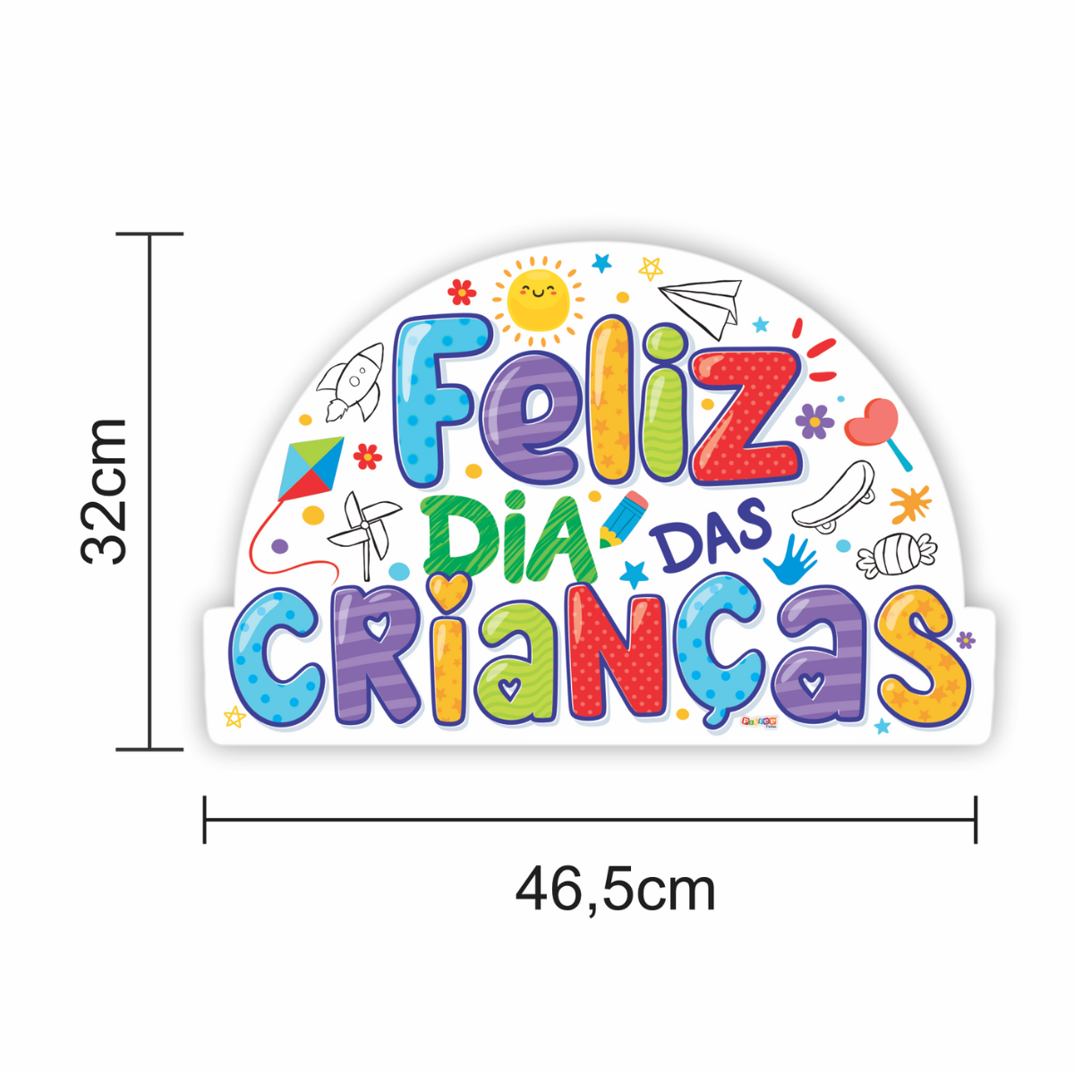 Painel Dia das Crianças Letreiro 46,5x32cm Painel Dia das Crianças Letreiro 46,5x32cm