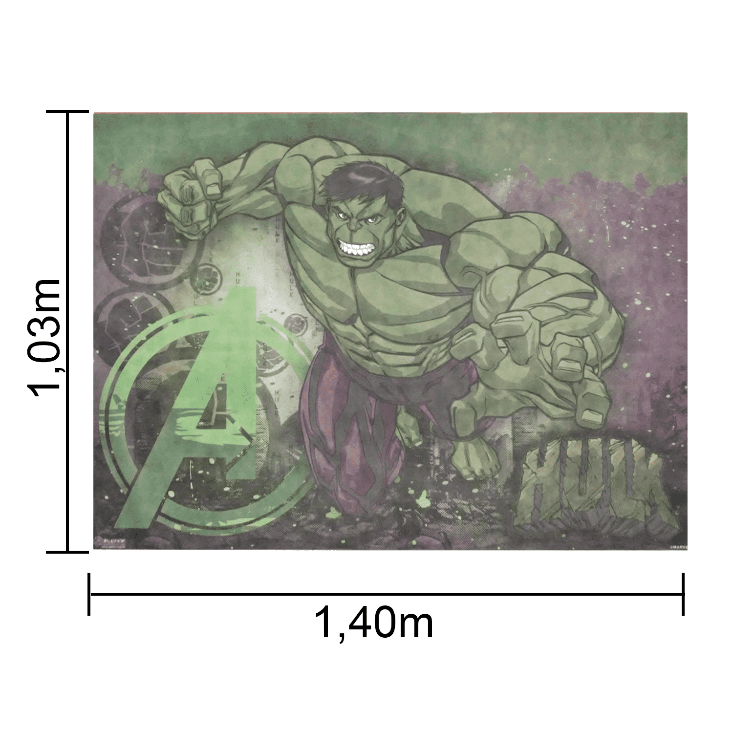 Painel TNT Vingadores Hulk 1,40 x 1,03mt ...