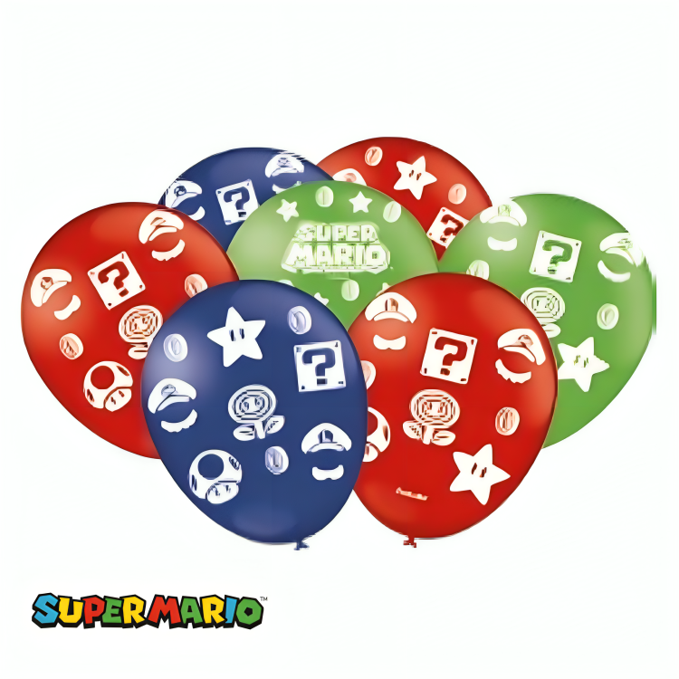 Balão Redondo Super Mario 9” 25 Unid.