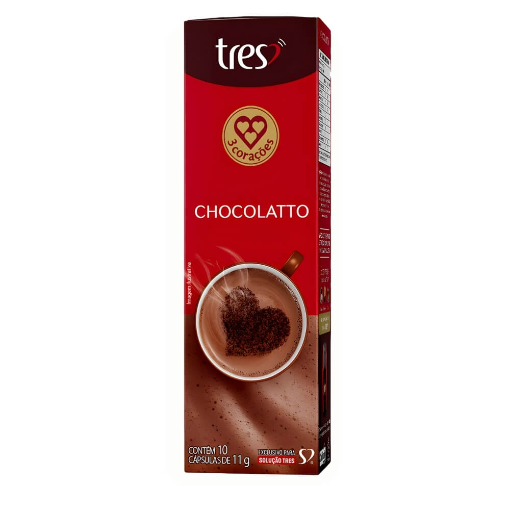 Cápsulas Chocolatte 3 corações 10 unid.