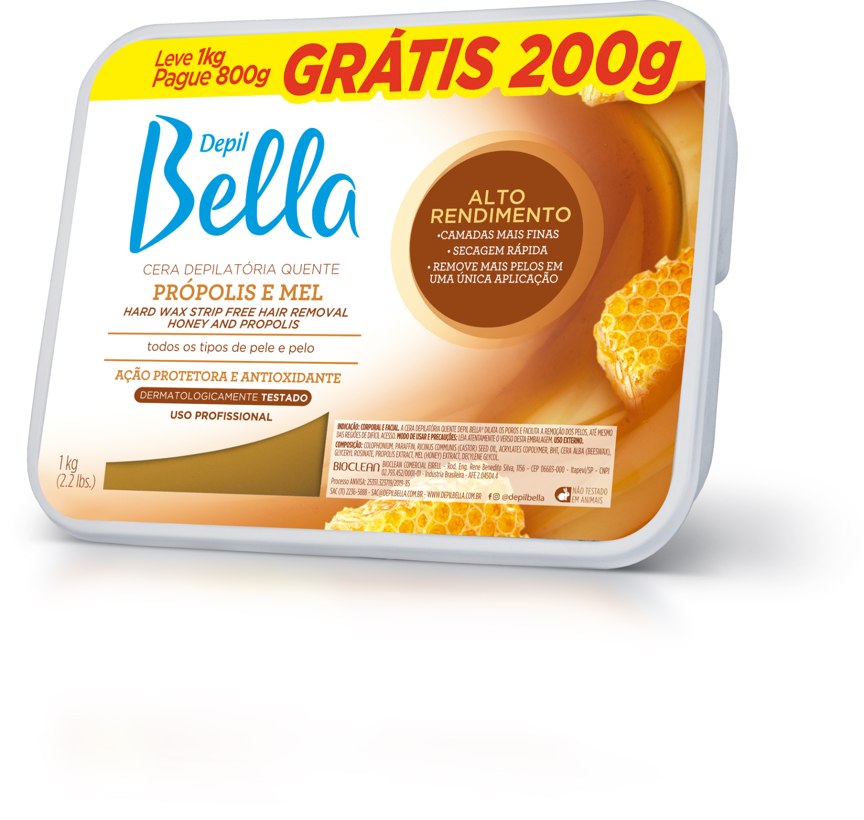 Cera depilatória Quente barra Própolis 80...