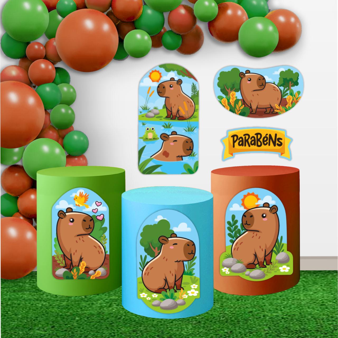 Kit Decorativo de Parede Capivara – 6 Peças