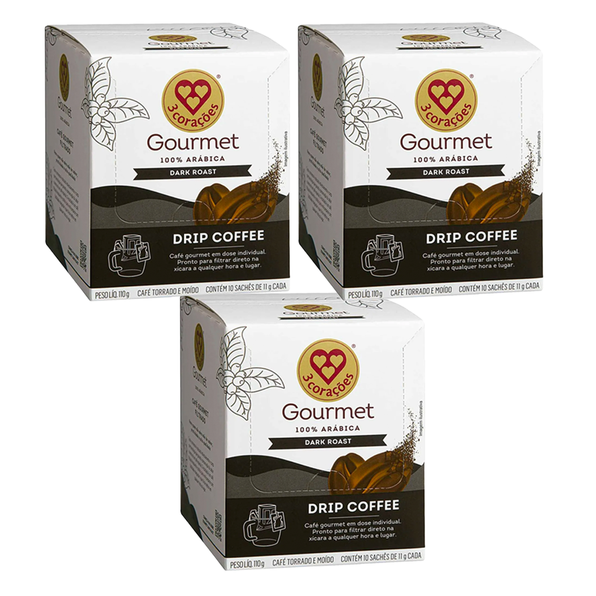 Café Drip Coffee Gourmet Dark Roast 3 cor...