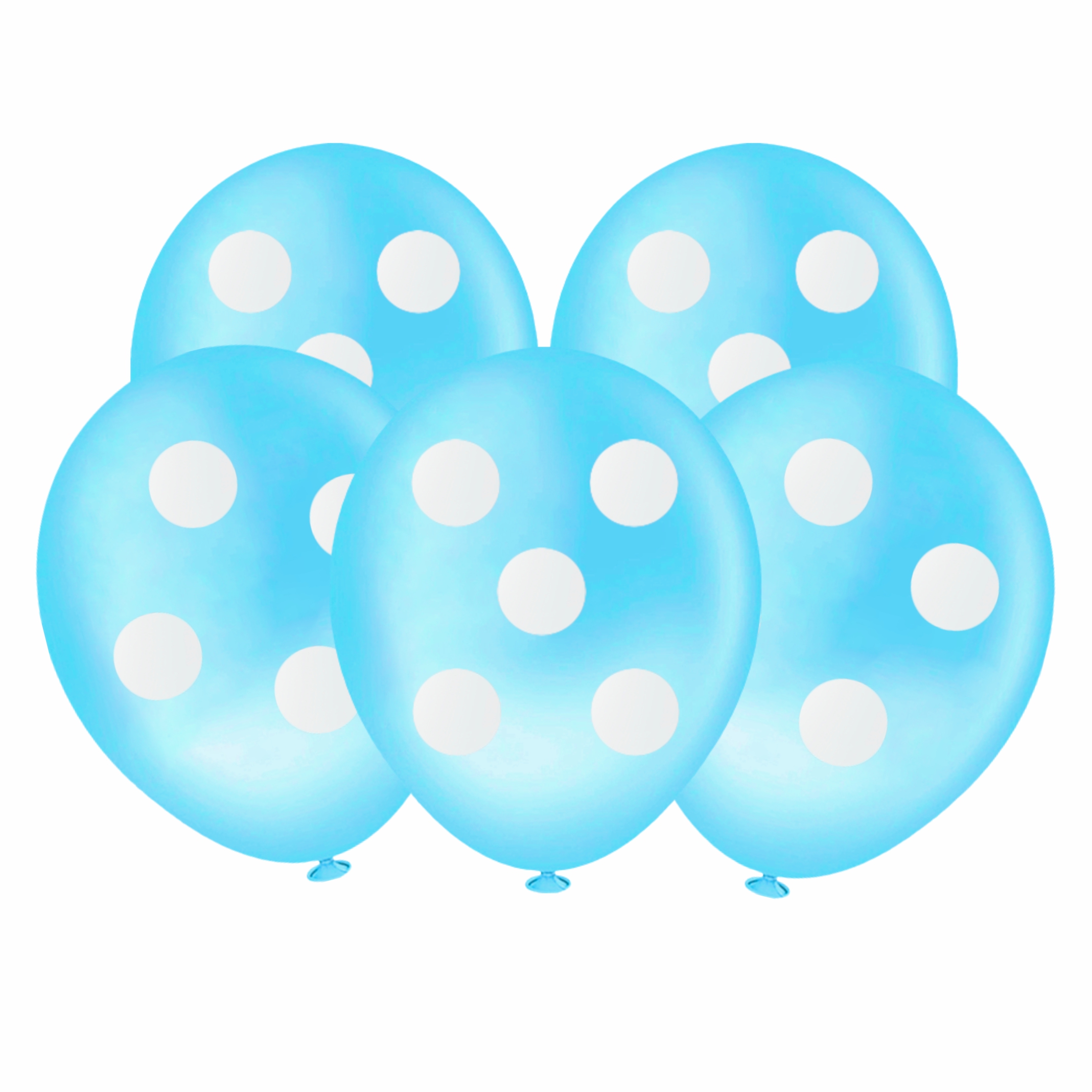 Balão Redondo Bolinha Azul Claro e Branco...