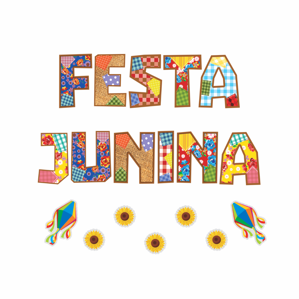 Letreiro "Festa Junina" Cartonado – 16 cm 