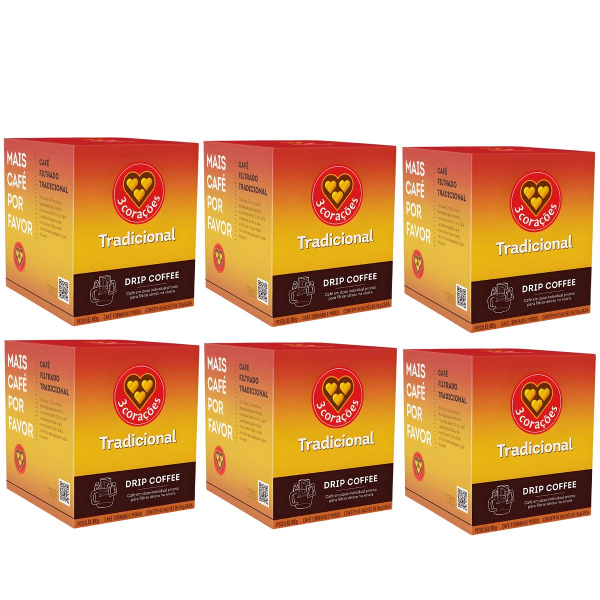 Kit 60 Sachês - Drip Coffee 3 Corações Tr...