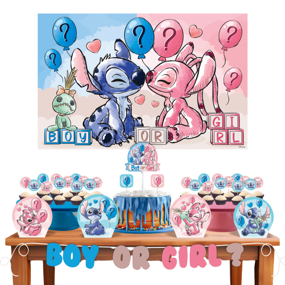 Kit Festa Econômico Stitch Chá Revelação ...