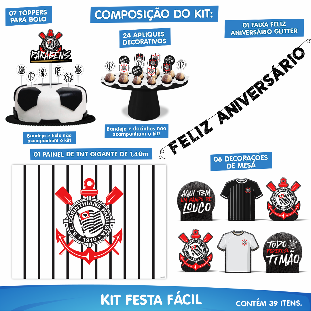 Kit Festa Fácil Corinthians - Oficial