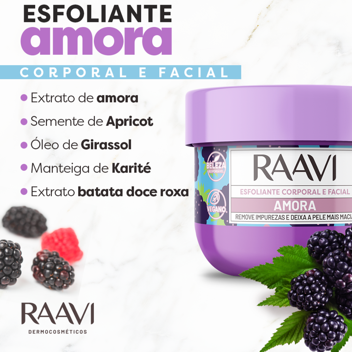 Esfoliante Corporal e Facial Amora 200g –...