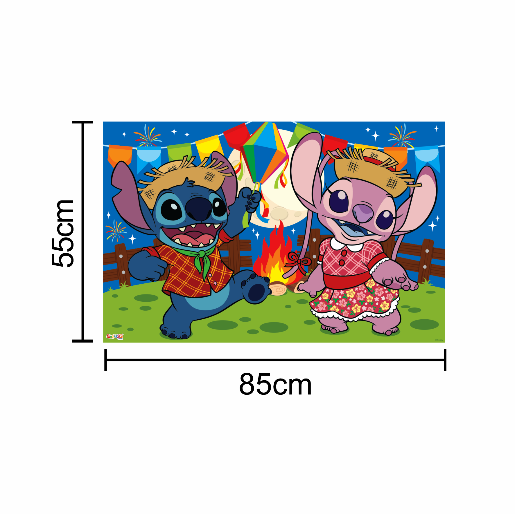 Painel Festa Junina Stitch 85x55cm