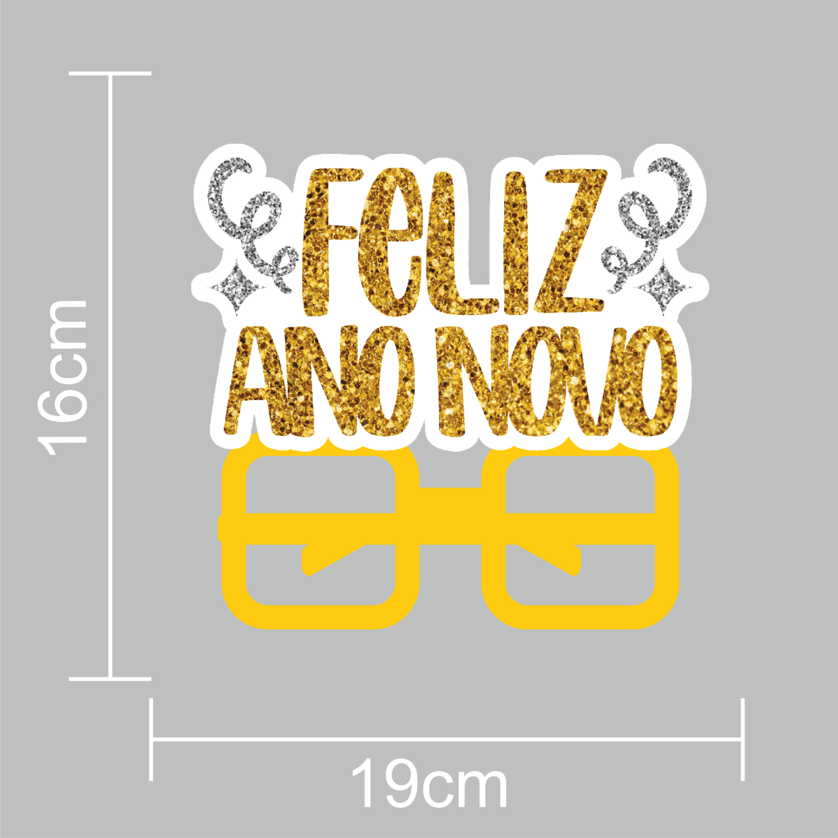 Óculos Reveillon Feliz Ano Novo em EVA Gl...