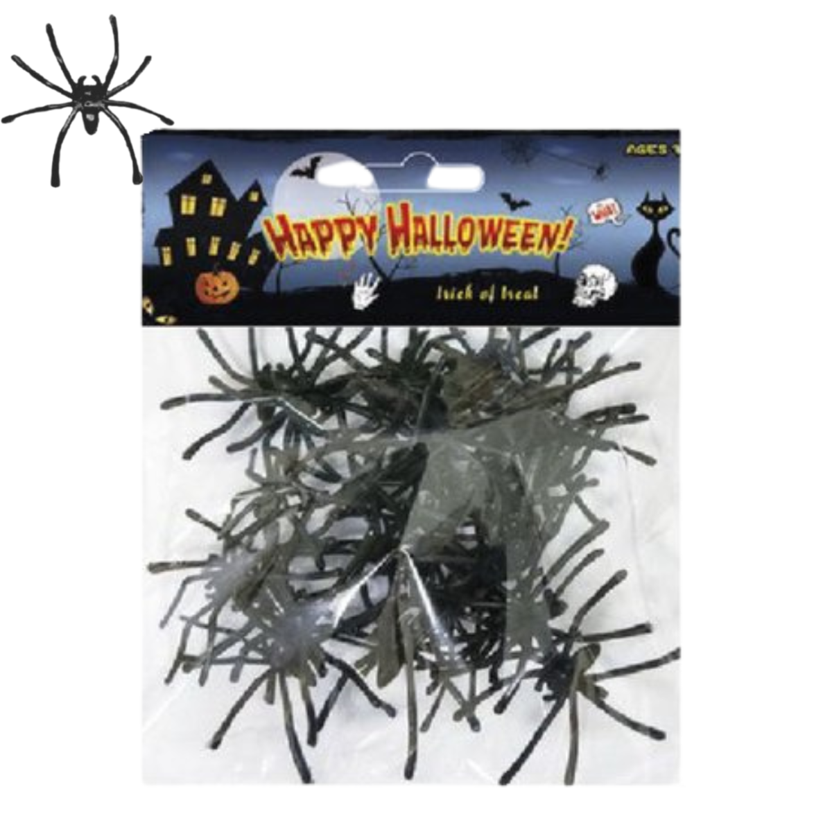 Aranhas Negras 5cm Halloween