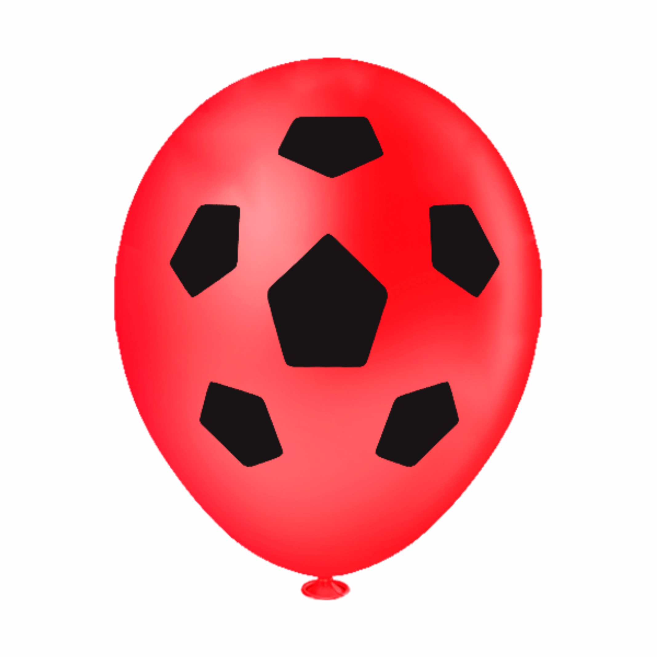 Balão Redondo Bola de Futebol Vermelho e ...