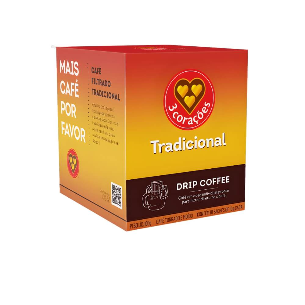 Drip Coffee Tradicional 3 Corações® 10 sa...
