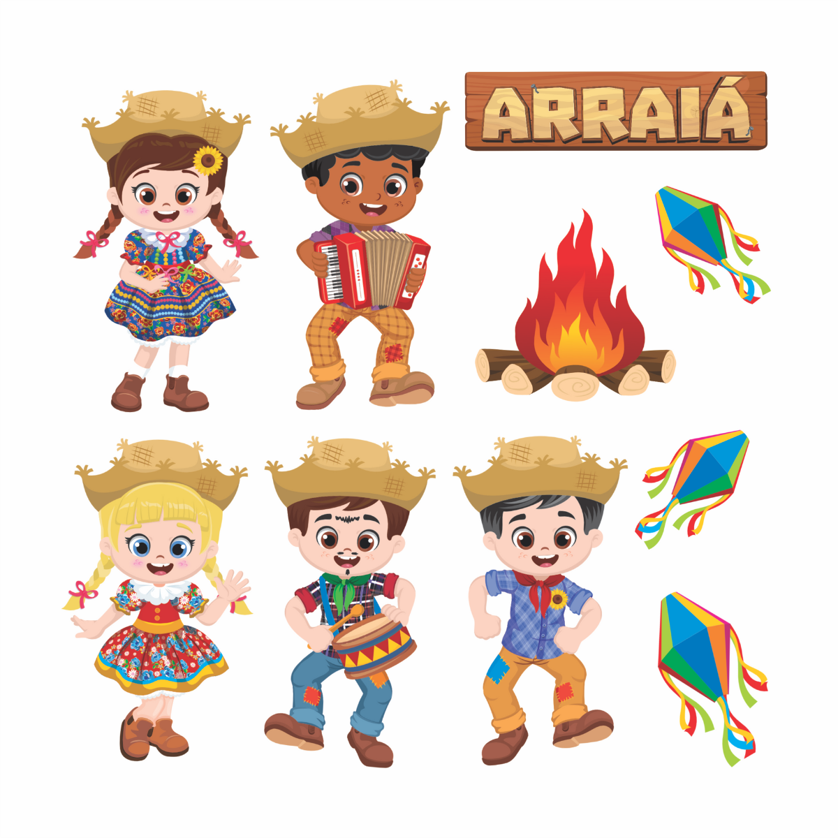 Kit Painéis Juninos Decorativos Pequenos ...