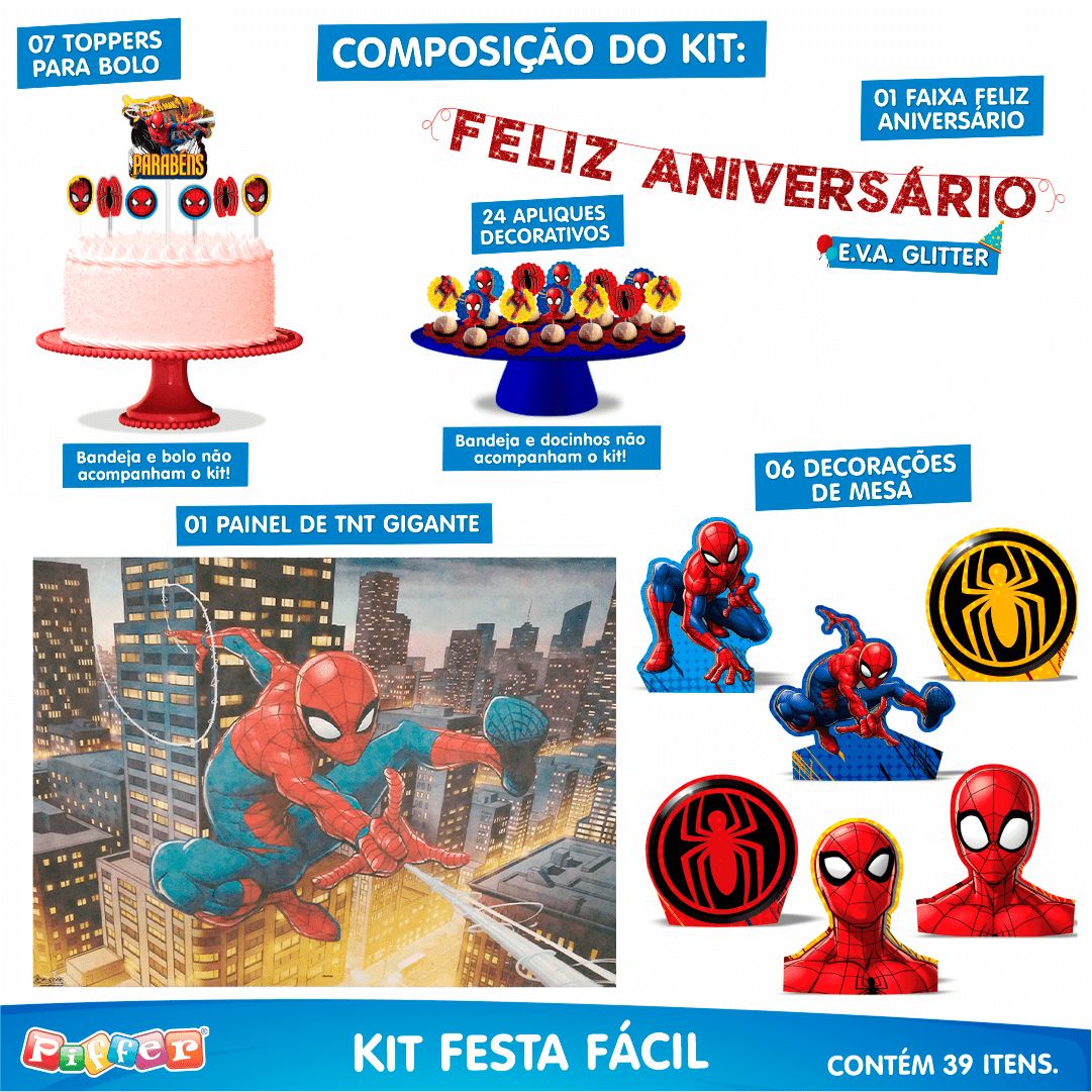 Kit Festa Fácil Homem Aranha
