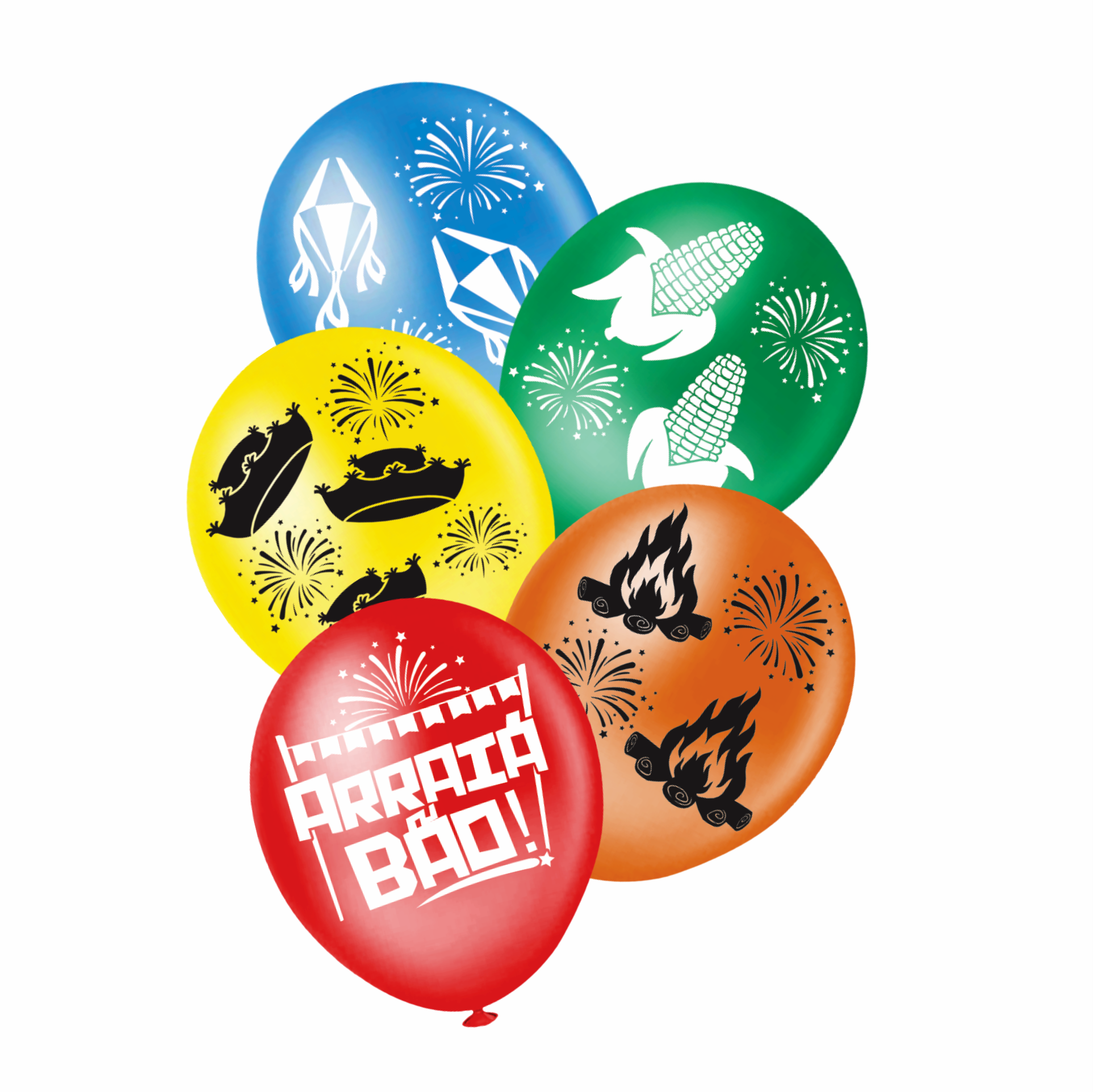 Balão Redondo Junino Arraiá Bão 8” 20 Unid.